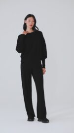 Cashmere Jet Set Crew – Dove Grey Heather - Image 3