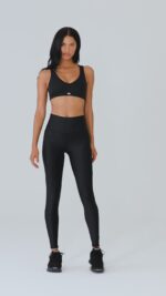 Airlift Ribbed Jump Start V-Neck Bra – Black - Image 2