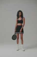 Tennis Club Sweater Knit Skirt – Black/Ivory - Image 2