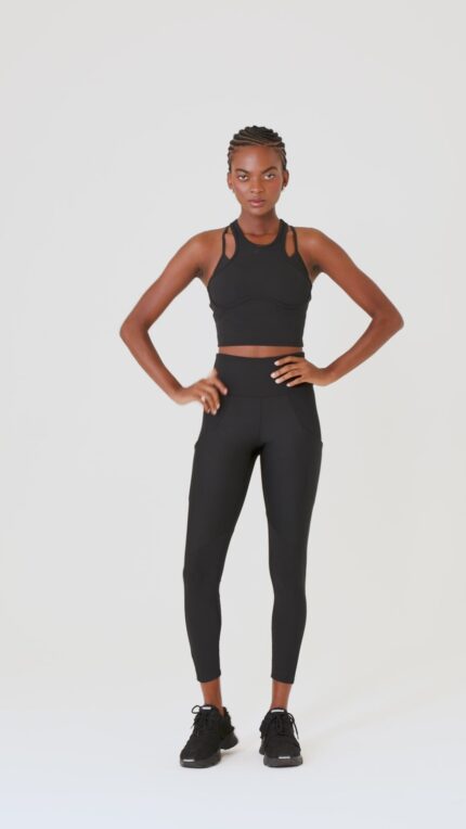Ribbed Airlift High-Waist 7/8 Enchanted Legging – Black
