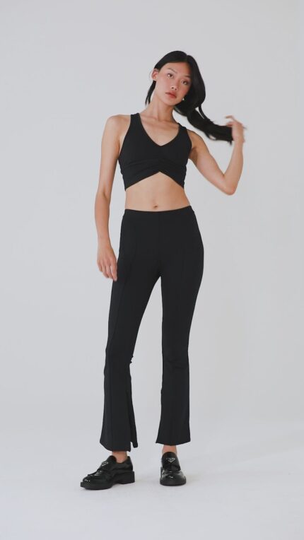 High-Waist 7/8 Zip It Flare Legging – Dark Cactus