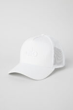District Trucker Hat – White/White - Image 2