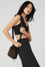 Cross Body Bucket Bag – Espresso/Black