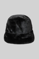 Faux Fur Bucket Hat – Black - Image 3