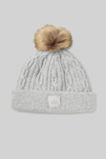 Cable Knit Beanie – Athletic Heather Grey - Image 4