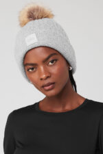 Cable Knit Beanie – Athletic Heather Grey - Image 2