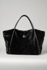 Faux Fur Tote Bag – Black - Image 3