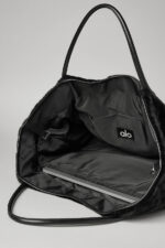 Faux Fur Tote Bag – Black