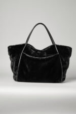 Faux Fur Tote Bag – Black - Image 4