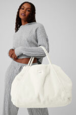 Faux Fur Tote Bag – Ivory