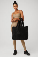 Foxy Sherpa Tote – Black - Image 3