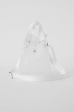 Sheer Cross Body Bucket Bag – White - Image 5