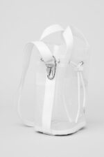 Sheer Cross Body Bucket Bag – White