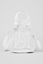 Sheer Cross Body Bucket Bag – White - Image 2