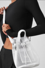 Sheer Cross Body Bucket Bag – White - Image 3