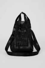 Sheer Cross Body Bucket Bag – Black