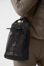 Sheer Cross Body Bucket Bag – Black - Image 5