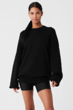 Scholar Crew Neck Sweater – Black - Image 2