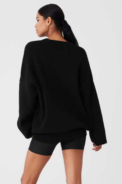 Scholar Crew Neck Sweater – Black