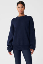 Scholar Crew Neck Sweater – Navy - Image 4