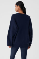 Scholar Crew Neck Sweater – Navy - Image 2