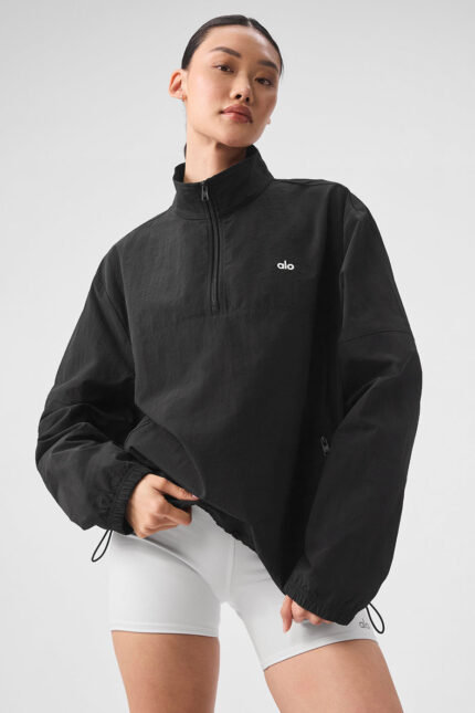 Lightweight Takeaway Track Pullover – Black