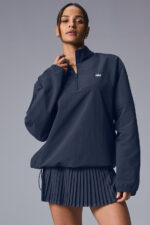 Light Weight Takeaway Track Pullover – Navy - Image 4
