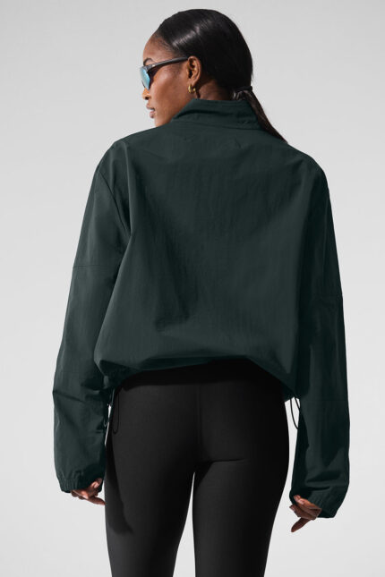 Light Weight Takeaway Track Pullover – Charcoal Green