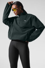 Light Weight Takeaway Track Pullover – Charcoal Green - Image 2