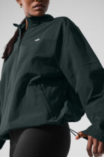 Light Weight Takeaway Track Pullover – Charcoal Green - Image 4