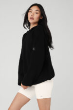 Scholar Hooded Sweater – Black