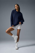 Scholar Hooded Sweater – Navy - Image 4