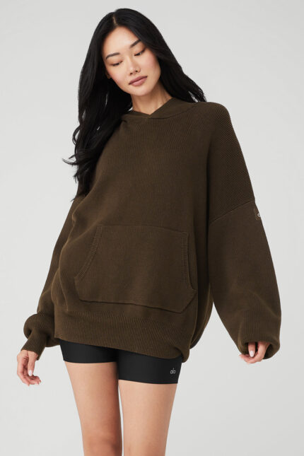 Scholar Hooded Sweater – Espresso