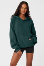 Scholar Hooded Sweater – Midnight Green