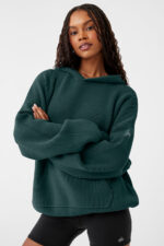 Scholar Hooded Sweater – Midnight Green - Image 2