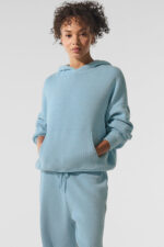Scholar Hooded Sweater – Celestial Blue Heather - Image 4