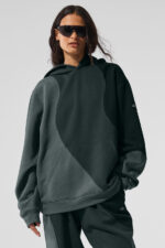 Make Waves Hoodie – Charcoal Green Tonal - Image 4