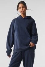 Make Waves Hoodie – Navy Tonal - Image 5