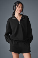 Accolade 1/4 Zip Pullover – Black - Image 2