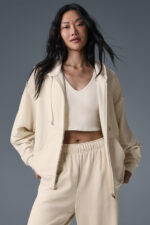 Accolade Full Zip Hoodie – Oat Milk - Image 2