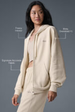 Accolade Full Zip Hoodie – Oat Milk - Image 3