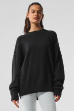 New Class Cashmere Crewneck Sweater – Black