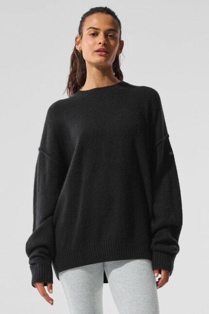 New Class Cashmere Crewneck Sweater – Black