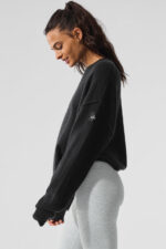 New Class Cashmere Crewneck Sweater – Black - Image 2