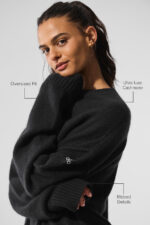 New Class Cashmere Crewneck Sweater – Black - Image 3