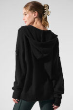 New Class Cashmere Full Zip Hoodie – Black