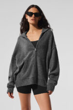 New Class Cashmere Full Zip Hoodie – Platinum Grey - Image 2