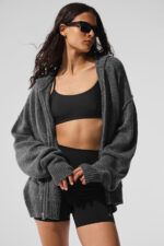 New Class Cashmere Full Zip Hoodie – Platinum Grey - Image 3