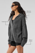 New Class Cashmere Full Zip Hoodie – Platinum Grey - Image 5