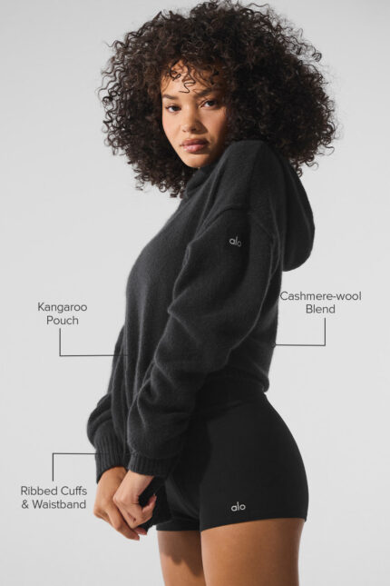 New Class Cashmere Hoodie – Black